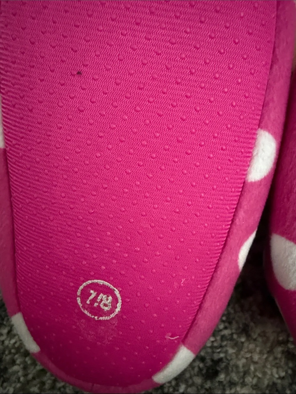 Minnie Mouse Pink Polka Dot Toddler Slippers